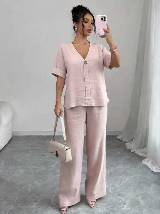 European Luxe Wide-Leg Co-Ord Set
