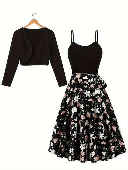 Women Elegant Top & Skirt Two-Piece Set