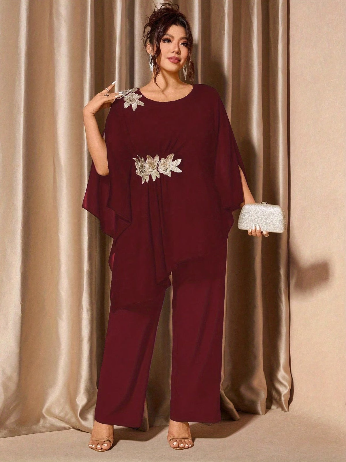 Elegant Floral Asymmetrical Co-Ord Set