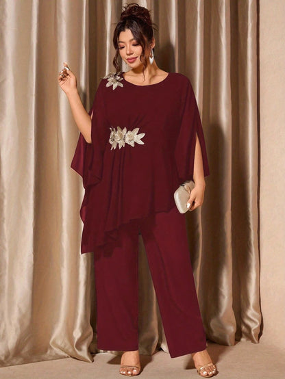 Elegant Floral Asymmetrical Co-Ord Set