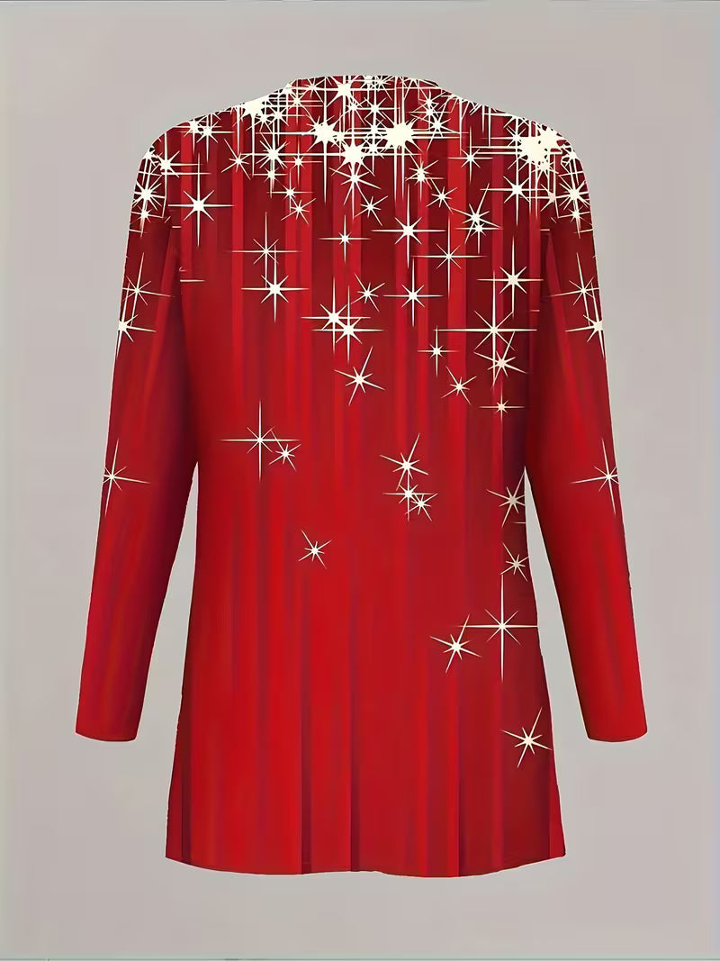 Plus Size 3pcs Christmas Cardigan & Pants Set