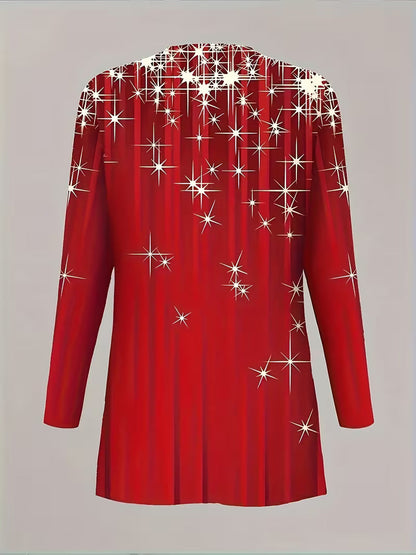 Plus Size 3pcs Christmas Cardigan & Pants Set