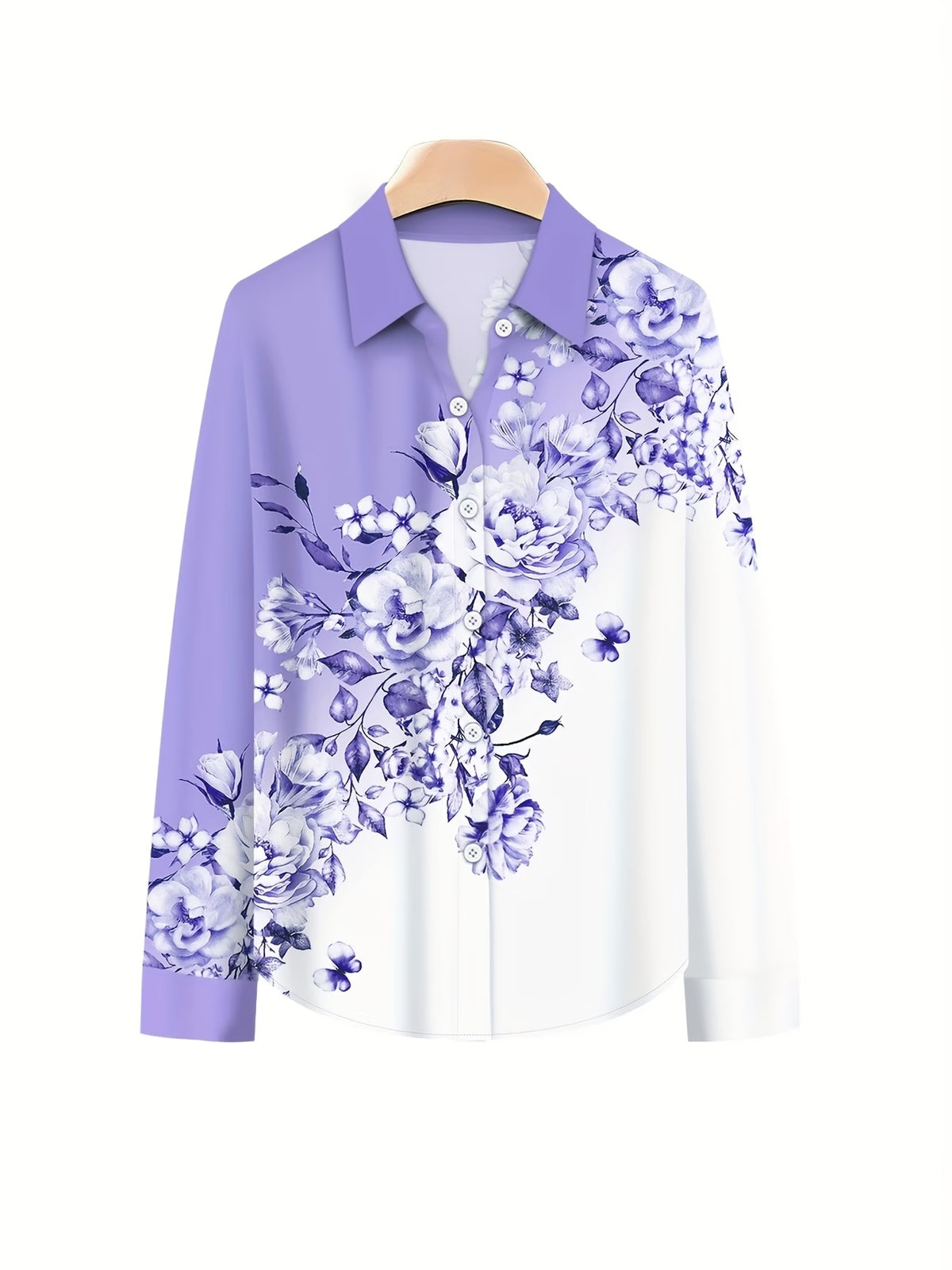 Women’s Floral Color-Block Blouse & Relaxed Trousers Co-Ord Set