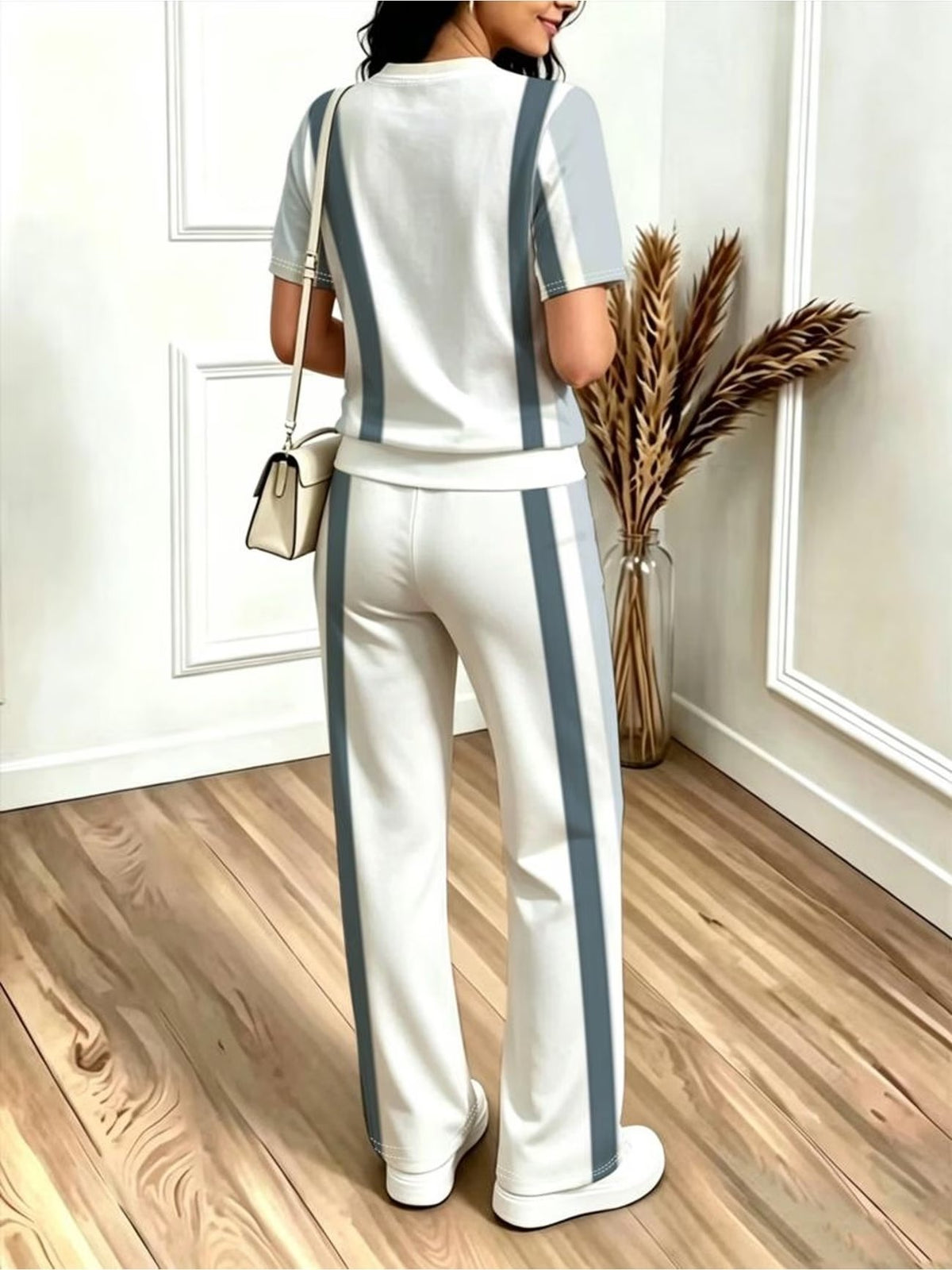 Striped Luxe 2-Piece Women’s Pantsuit Set