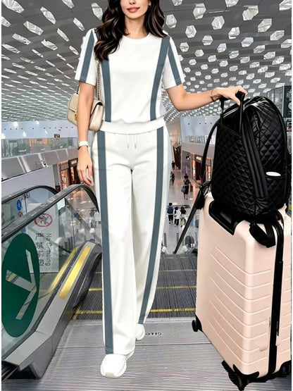 Striped Luxe 2-Piece Women’s Pantsuit Set