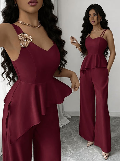 Chic Asymmetric Top, Skirt & Wide-Leg Pants