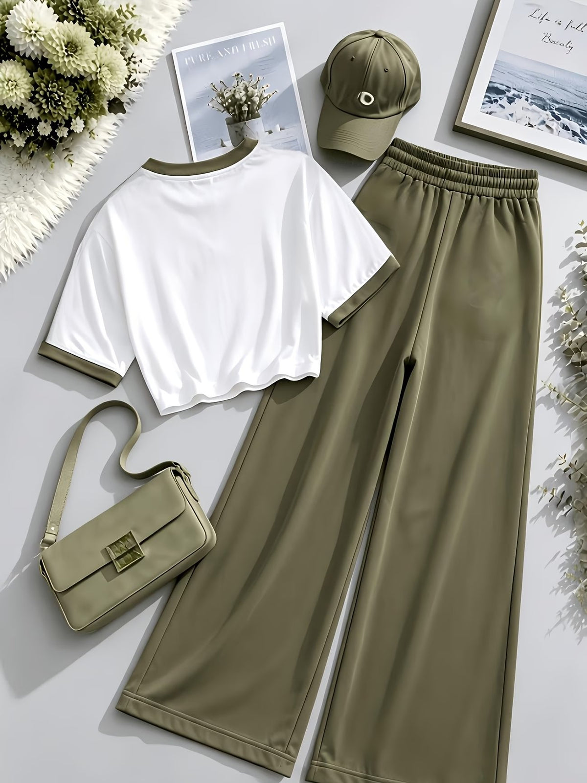Women’s Apricot Bow Print 2-Piece Co-Ord Set