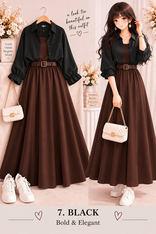 Women’s Stylish Layered A-Line Dress