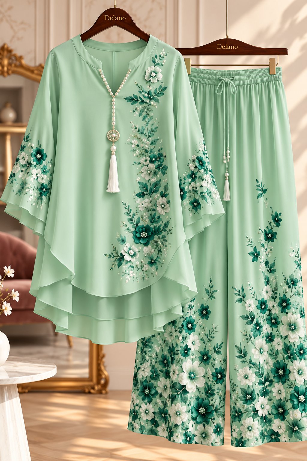 Women’s Trendy Floral Print Top Palazzo Co-Ord Set