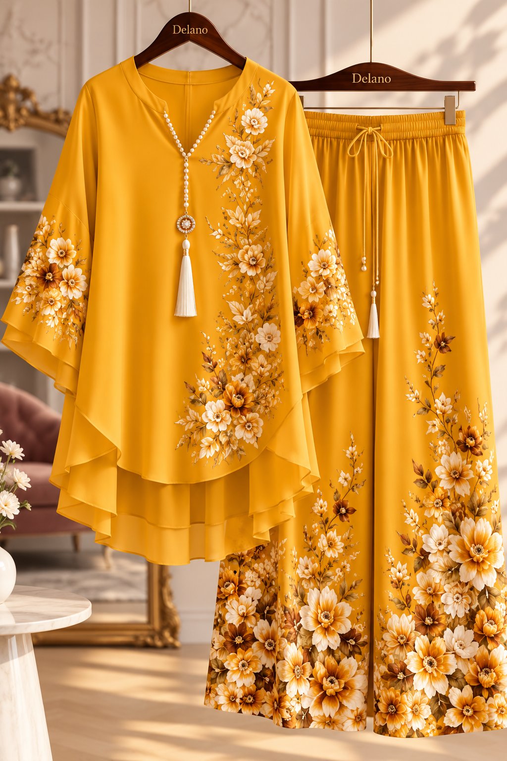 Women’s Trendy Floral Print Top Palazzo Co-Ord Set
