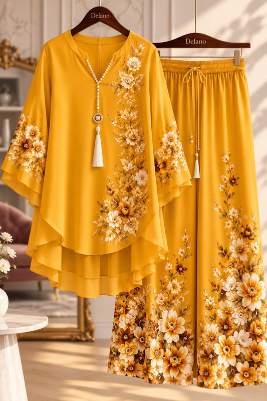 Women’s Trendy Floral Print Top Palazzo Co-Ord Set