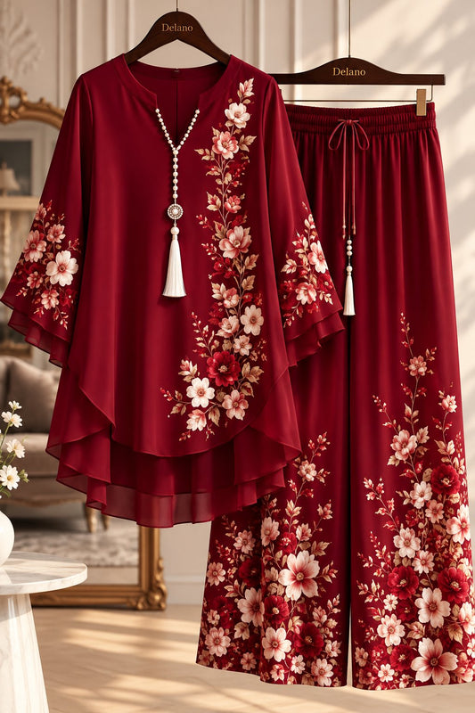Women’s Trendy Floral Print Top Palazzo Co-Ord Set