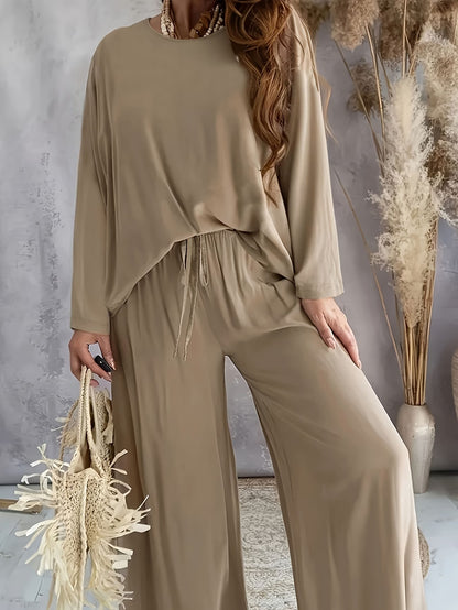 Luxury Directional Wide-Leg Co-Ord Set
