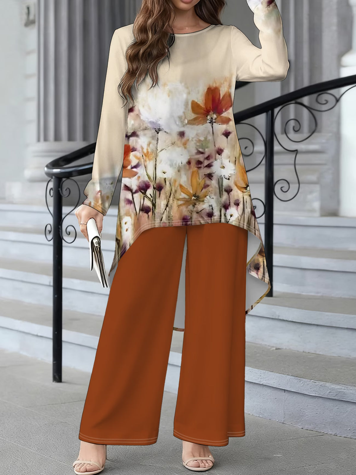 Floral Elegance Long Sleeve Co-Ord Set