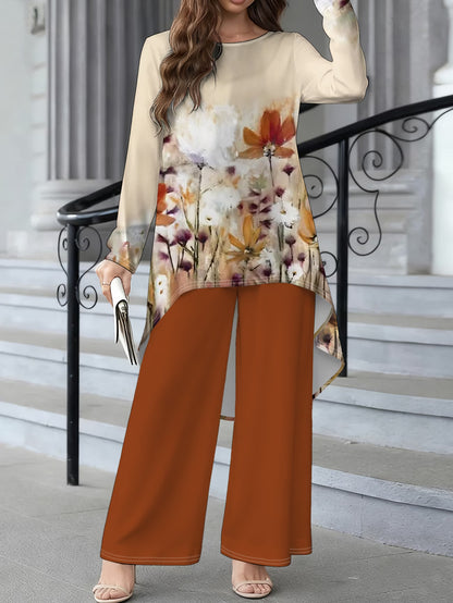 Floral Elegance Long Sleeve Co-Ord Set