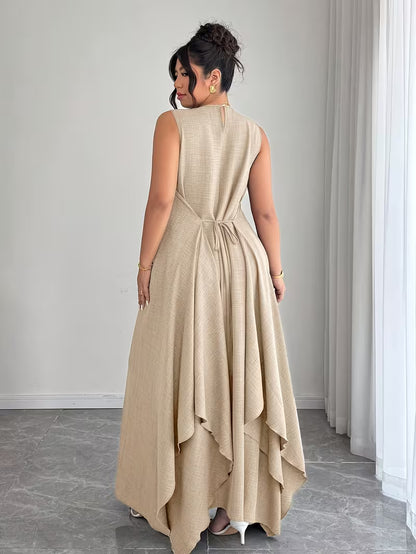 Elegant Tie-Belt A-Line Dress💖