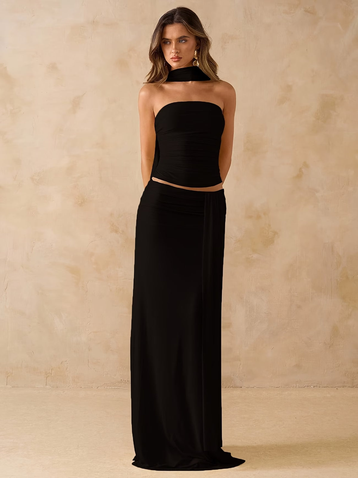 Elegant Draped Bodycon Co-Ord Set 💖
