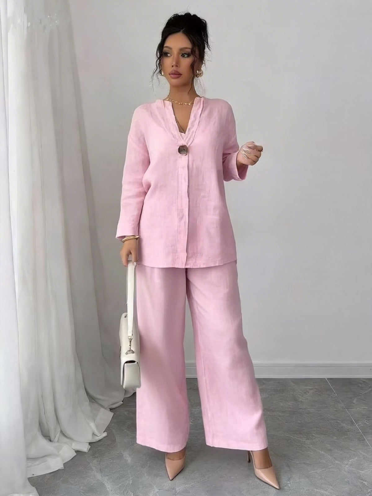 European Luxe Wide-Leg Co-Ord Set