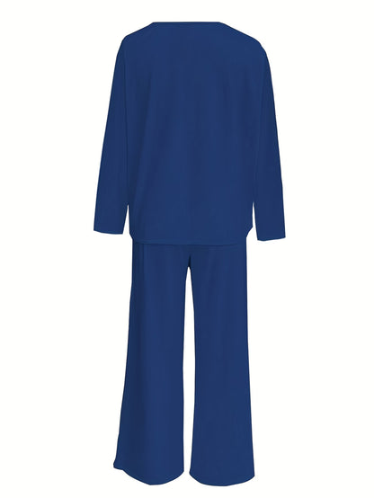 Luxury Directional Wide-Leg Co-Ord Set