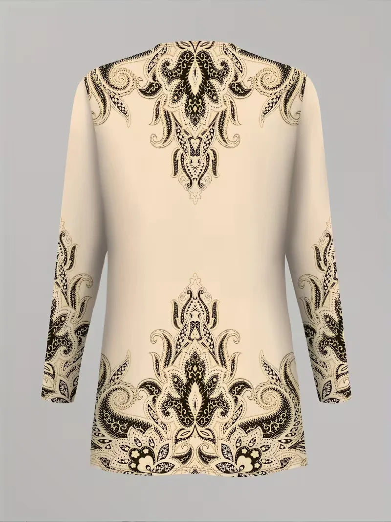 Floral Embroidered 3 Piece Linen Co-ord Set for Women — Jacket Vest and Wide Leg Pants