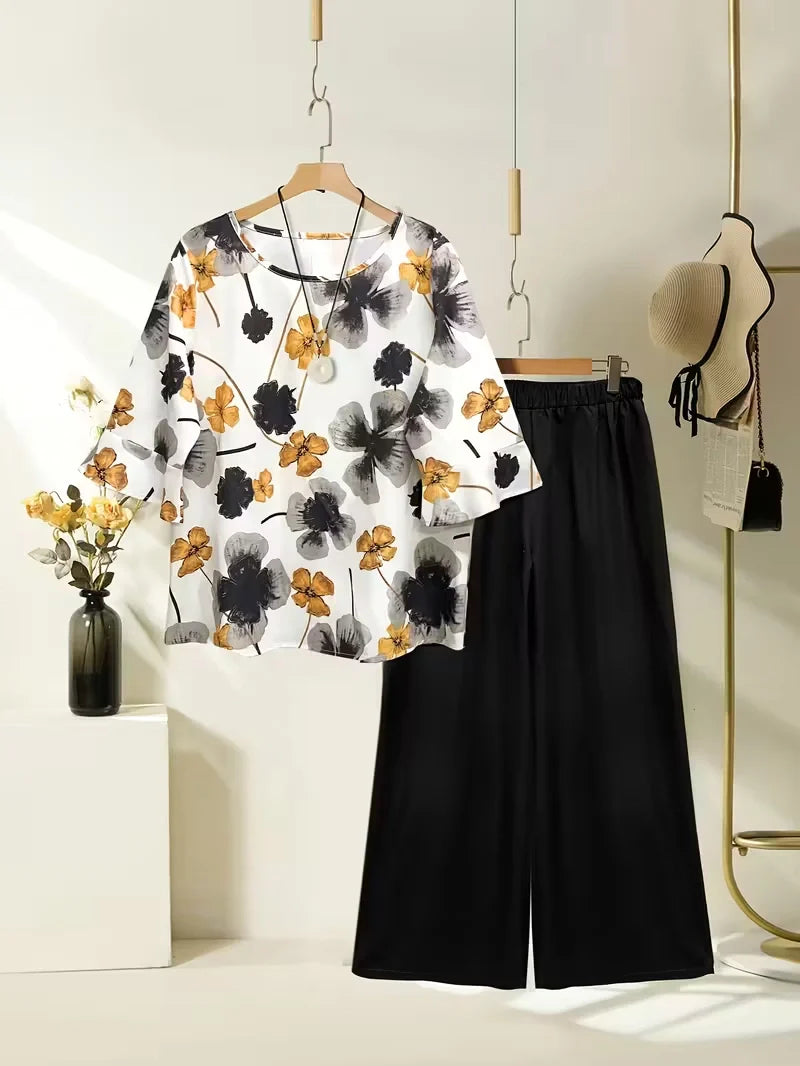 Midnight Bloom Co-Ord Set – Effortless Elegance for Everyday Wear