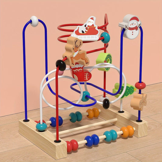 🧸 Animal Bead Learning Toy – 3-Line Educational Puzzle for Kids