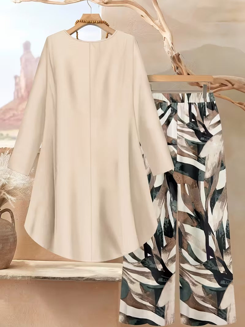 Women's Plus Size Geometric Set