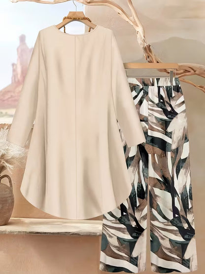Women's Plus Size Geometric Set