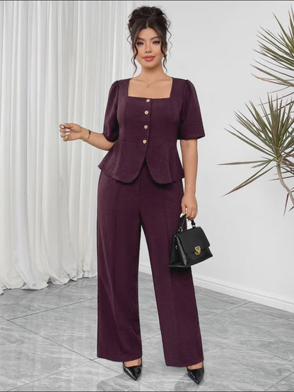 RoseAura Plus Size Co-Ord Set